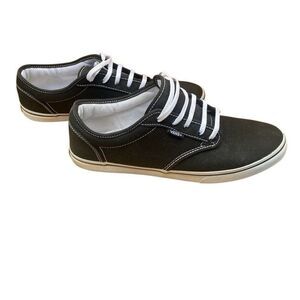 Vans Off The Wall Black Canvas Low Top Sneakers Shoes Women’s Size 11B